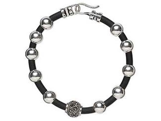 Bracelet with cord and metal beads